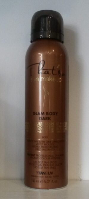 THAT'SO FOR VITILIGO! GLAM BODY INSTANT MOUSSE TANNING MAKEUP colour DARK 150ml.