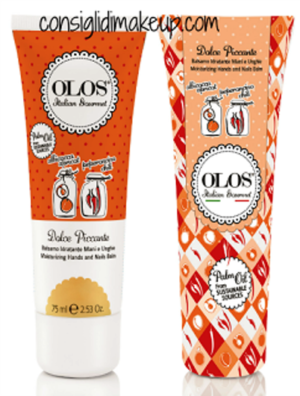 NOVITA' OLOS ITALIAN GOURMET Balsamo Idratante Mani e Unghie DOLCE PICCANTE 75ml.