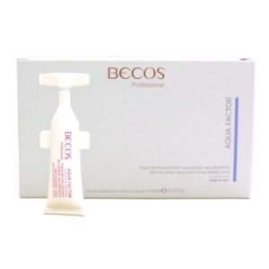 BECOS AQUA FACTOR - Fiale Rivitalizzanti All'acido Ialuronico - 5 fiale Monodose da 5ml - Acido ialuronico ad alto e basso peso molecolare