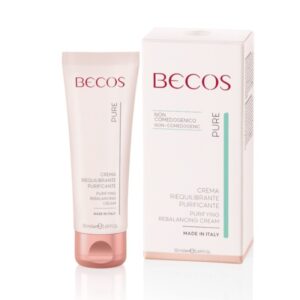 BECOS PURE CREMA RIEQUILIBRANTE PURIFICANTE 50ml dall’azione purificante e normalizzante dedicato alle pelli miste, impure, oleose e a tendenza acneica.