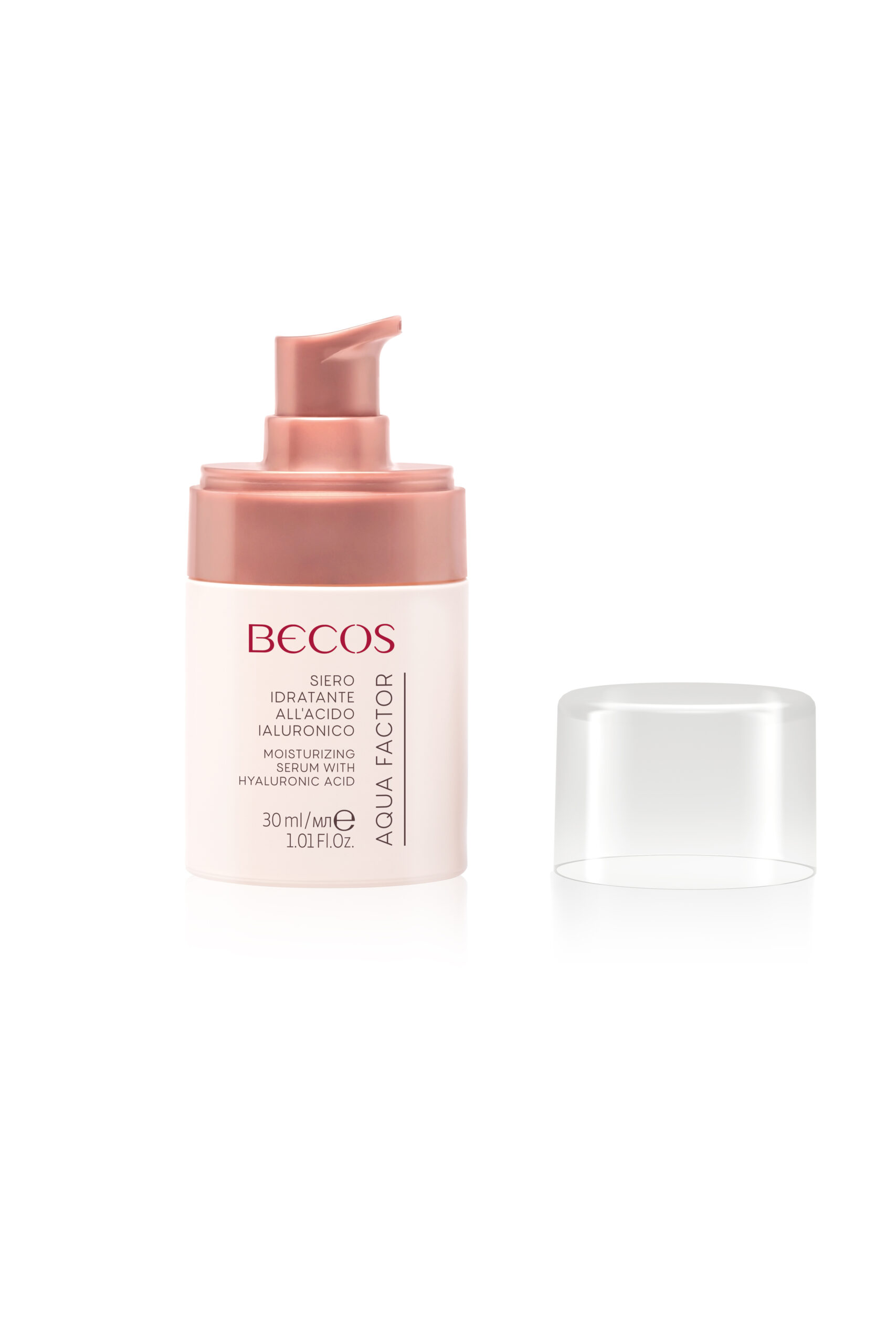 BECOS AQUA FACTOR -Siero Idratante Viso All'Acido Jaluronico 30ml. - concentrato booster dall’azione idratante intensiva